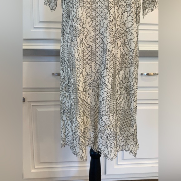 Socialite ~ Boho Stitching Dress Keyhole Front & Back Raw Hem Size Medium - Picture 5 of 17